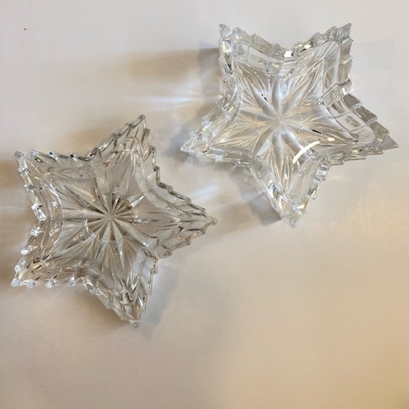 Vintage-Trinket Dish-American Crystal Collection-Star-Lid-Clear-Glad-Home Decor - Picture 4 of 4